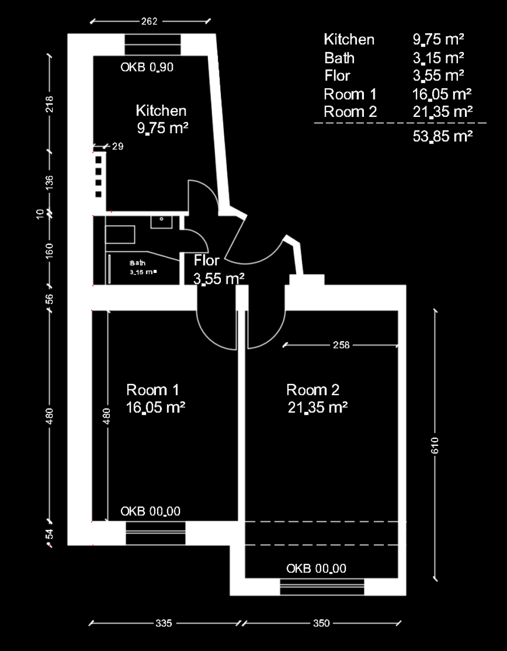 two room apartment - Galdbacherstr - 1 room aprtment 